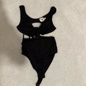 Princess Polly Black Bodysuit Top